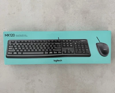 Logitech MK120 920-002565 Wired Keyboard and Mouse Combo Easy Set Up in box NEW - Image 1 of 4
