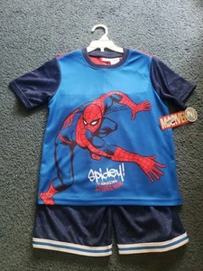 NWTS Boys Sz 7 Spiderman T-shirt And Shorts Outfit - Picture 1 of 6