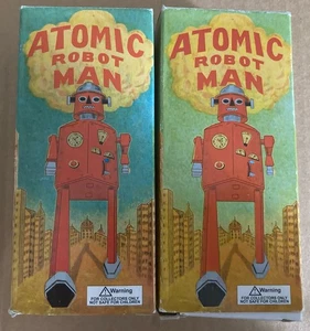 SCHYLLING ATOMIC ROBOT MAN Tin Wind-Up Vintage Collectible 1997 With Key - Picture 1 of 17