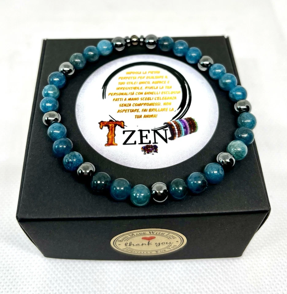 Braccialetto Energetico in Apatite e Terahertz - Immagine 1 di 1