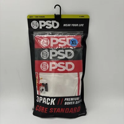 Paquete de 3 calzoncillos boxer PSD Core Standard Premium grises cocky blancos talla X grande - nuevos Foto 1 de 4