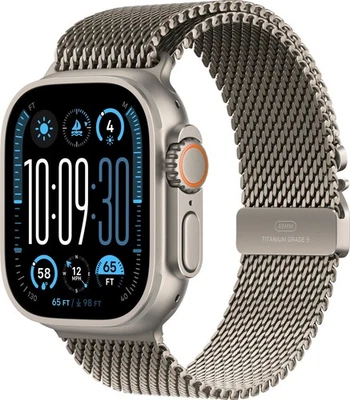 APPLE Watch Ultra 2 (2024) 49 mm Titangehäuse Milanaise Natur MX5T3FD/A B-WARE - Bild 1 von 3