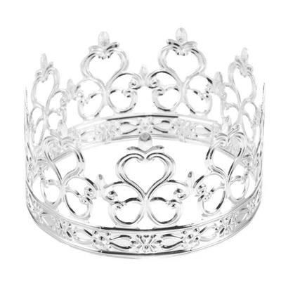  Corona d'argento per torta Topper Mini Corona Decorazione per torta Matrimonio - Immagine 1 di 4