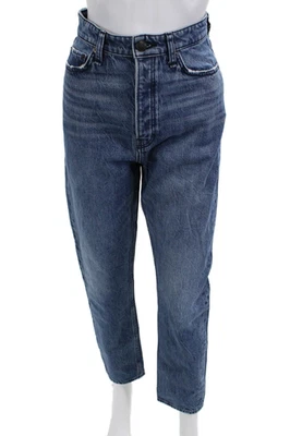 Rag & Bone Women Mom Cropped Ankle Jeans Blue High Rise Button Size 27 - Image 1 of 4