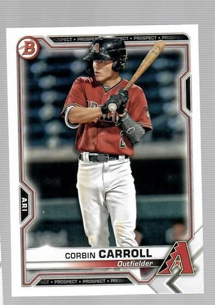 2021 Bowman 1st Edition #BFE-142 Corbin Carroll + 2 Random Sports Cards! - Image 1 of 1