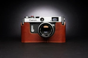 Real Leather Half Camera Case Bag Cover for Canon Model 7 P VL VL2 ViL - Picture 1 of 28