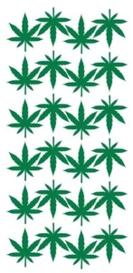 Green Marijuana Cannabis Weed Pot Stickers Sticker 1-1/4" DC06-068 - Picture 1 of 1
