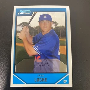 2007 Bowman Chrome Prospects Los Angeles Dodgers Baseball Card #BC153 Drew Locke - Picture 1 of 2