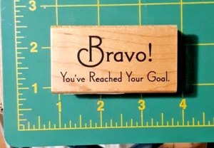 BRAVO YOU REACHED YOUR GOAL INKADINKADO STAMP Congrats Sentiment Milestone - Picture 1 of 2