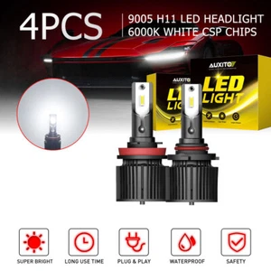 AUXITO Set of 4 H11 H8 9005 Headlights Combo Kit LED High Low Beam 6000K White - Imagen 1 de 20