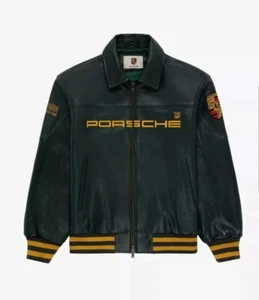 Porsche 993 Turbo Leather Club Jacket - GREEN - Picture 1 of 4