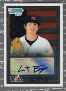 Cole Billingsley 2010 Topps Bowman cromo primer autógrafo automático novato radiocontrol #USAA-2 - Imagen 1 de 2