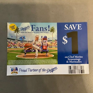 2015 Los Angeles Dodgers Chef Merito Seasonings & Marinades Advertisement MLB - Picture 1 of 2
