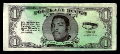 1962 Topps Bucks Football #48 John Henry Johnson VG - Image 1 of 2