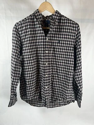 Polo Ralph Lauren Flannel Shirt Boys Large 14-16 Black Plaid Long Sleeve - Image 1 of 4