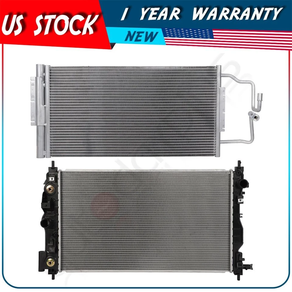 Radiator and AC Condenser Kit For 2014 2015 2016 Chevrolet Impala Limited Foto 1 de 4