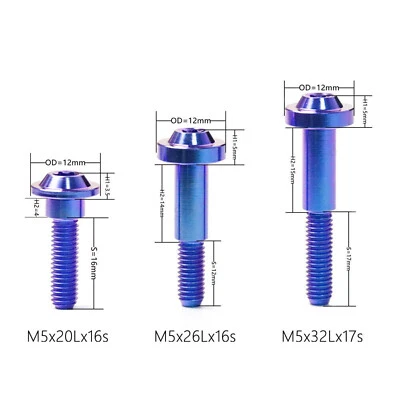 M5x20 26 32mm Titanium screw Flying saucer head special rules steps bolts - Image 1 of 4
