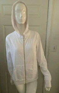 Allen Allen Women's Cotton White Hoodie Size Various M L XL NWOT - Picture 1 of 4