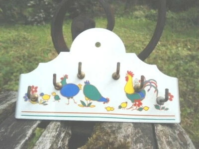 ARÉMAIL EMALIA PORTE CLES EMAILLE 6 CROCHETS Coq Poules EMAIL VERITABLE FABRIQUE EN FRANCE