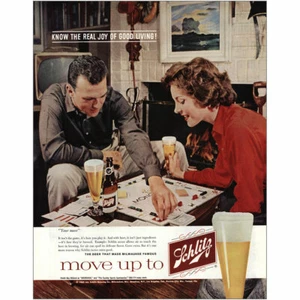 1960 Schlitz Beer: Monopoly Game Vintage Print Ad - Picture 1 of 1