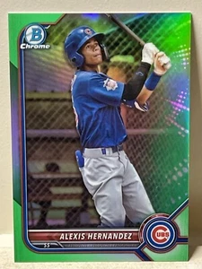 Alexis Hernandez 2022 Bowman Chrome Green Refractor /99 #BDC-173 Chicago Cubs - Picture 1 of 5