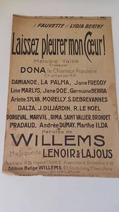 Laissez pleurer mon cœur - Dona & co. Edition Belge Willems (1917) - Picture 1 of 3