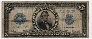Series $5 1923 Silver Certificate LINCOLN PORTHOLE Note - Imagen 1 de 2