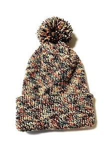 Handmade Multicolor Youth Beanie with Pom-Pom – 100% Acrylic Yarn - Picture 1 of 3