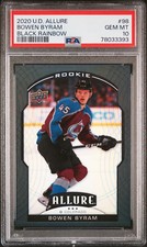 2020 Upper Deck Allure Bowen Byram Black Rainbow Rookie Holo #98 PSA 10