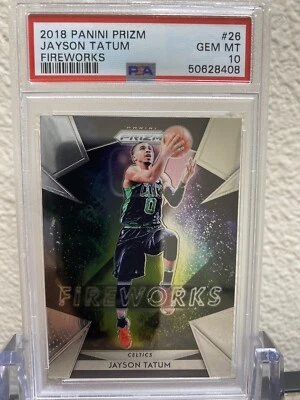 2018 PANINI PRIZM FIREWORKS #26 JAYSON TATUM PSA 10 GEM MINT - Image 1 of 2