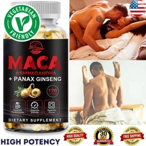 #1 BEST-MALE ENLARGER THICKER LONGER BIGGER 4" GROWTH ENHANCEMENT 120 Capsules - Picture 1 of 9