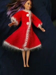 BARBIE DOLL SKIPPER KNITTED CROCHETED COAT - Picture 1 of 12