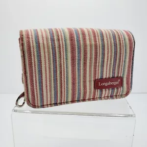 "Cartera de monedas de cierre magnético a rayas Longaberger Homestead con llavero, 3 inX5 pulgadas" - Imagen 1 de 15