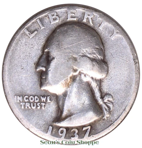 1937 D Washington Quarter 25C Very Good Condition Denver VG Free Shipping! Cover