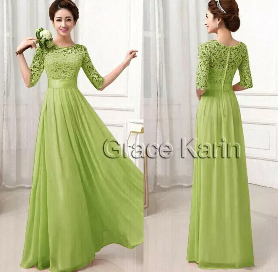 Grace Karin Dress Women's Size XL Crochet/Satin Green-Yellow NWOT/Never Worn - Image 1 of 4