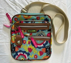 Lily Bloom Gigi Crossbody Purse Floral Bird Strawberry  8”x9” - Picture 1 of 4