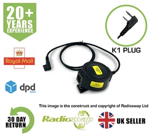 NEXUS ADAPTER WITH LARGE PTT FITS KENWOOD TWO-PIN TWO WAY RADIO - Picture 1 of 6