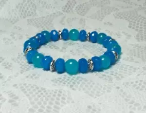 CYNTHIA LYNN "DECEMBER'S CHILD" SILVER BLUE TOPAZ BIRTHSTONE STRETCH BRACELET - Picture 1 of 1