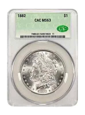 1882 MS63 Morgan Silver Dollar CACG - Image 1 of 2