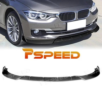 Labio de alerón de parachoques delantero con aspecto de carbono PP para BMW 320i 328i 330i F30 F35 2016-2019 Foto 1 de 4