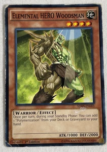 Yu-Gi-Oh! TCG - Elemental HERO Woodsman - Common - 1st Edition - SDHS-EN003 - Picture 1 of 2