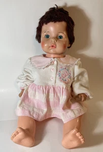 Vintage 1969 Eegee 22" Puppe, kurze braune Haare schläfrige blaue Augen RAR - Bild 1 von 6