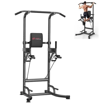 Power Tower Dip Station Pull Up Bar Multi-Function Push Up Equipment Home Gym A+ - Image 1 of 4