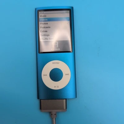 Apple iPod Nano 4th Generation A1285 8GB Music Player- Blue - WORKS Battery Weak - Image 1 of 4