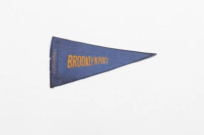 Vintage Brooklyn Poly Laurens Tobacco Mini Souvenir Silk Pennant 3.5" - Image 1 of 2