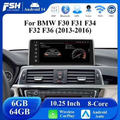 10.25" 64GB Android14 Autoradio CarPlay Screen Für BMW 3/4er F30 F31 F34 F32 F36 - Bild 1 von 4
