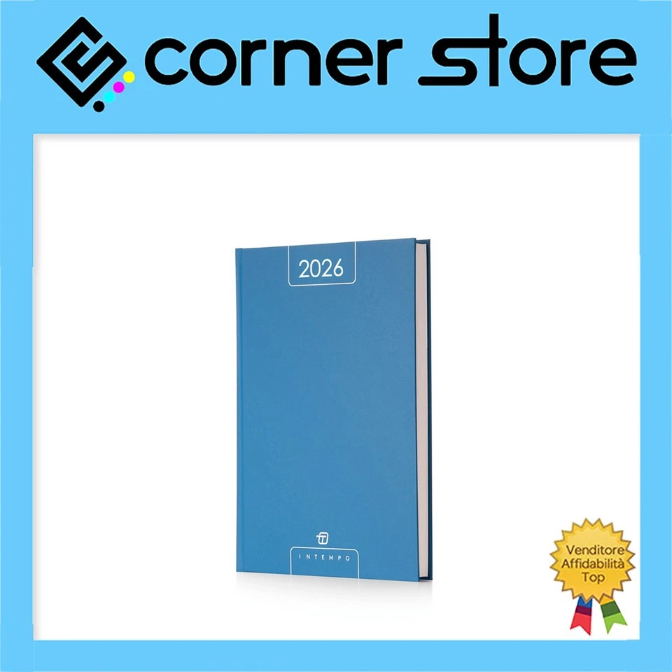 Intempo - Alfa Agenda Giornaliera 2026 Economica -Lavoro Ufficio-15x21cm Azzurro