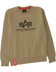 ALPHA INDUSTRIES Hombres Gráfico Sudadera Jersey Mediano Caqui Algodón Moderno DB20 - Imagen 1 de 3