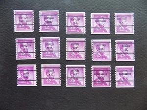 U S Coll'n of (15) used Diffn't cities PRECAN. DEFIN-7-23-F-4 C LINCOLN-COILS - Picture 1 of 2