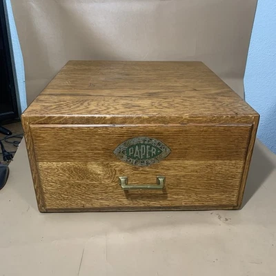 Antique Oak 1 Drawer Wooden Butler Brands Paper The Best File Cabinet 1930s - Image 1 of 4